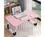 SOGA 2X Pink Portable Bed Table Adjustable Foldable Bed Sofa Study Table Laptop Mini Desk with BEDTABLEG44X2