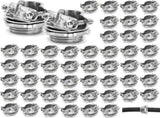 50 Pack 1/2 Inch Clamp Type Cable Connectors, Zinc Alloy and Steel Electrical Conduit Fittings for V1259-DP01-A-1020