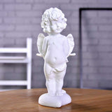 God of Love Statue Angel Ornament White Sandstone Desktop Decoration V1369-AZ3-W-18439