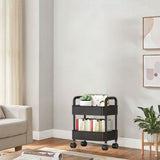 Rolling Storage Cart with Handle, 3 Tier Mobile Organizer Rack, Wheeled Utility Trolley for Kitchen V1370-AZ4-22822