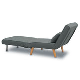 Sarantino Adjustable Chair Single Sofa Bed Faux Linen - Dark Grey SOFA-M13-LNN-DGY