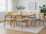 Levede Dining Chair Wood Rattan Armless Natural x6 CH1144-2-NTX3