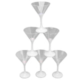 6Pcs LED Light Up Flashing Plastic Martini Glasses 210ml LED Cocktail Glasses with Stem Party Prop V1294-YM0703-3119220189711