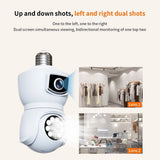 Pan Tilt Security Double-Lens Pro HD 2K Light Cameras, 360 Degrees Bulb Wireless Wi-Fi IP V1366-AZ2-W-26315