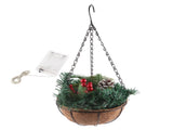 Artificial Christmas Hanging Basket Flocked with Mixeds and White LED Lights Outdoor V1294-YM0523-10320997