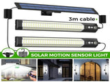 Solar Powered LED Motion Sensor Wall Light, Black, 2000LM, IP65, 3 Modes V178-59173