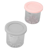 2PCS Ice Cream Pints Cup 600ml Ice Cream Container Storage Jar for Ninja NC299AMZ NC300s Grey and V1294-YM0703-3113230124912