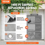 Carport Replacement Canopy Cover Side Wall 6 x 3.6 m, Garage Tent Shelter Tarp Heavy-Duty Waterproof V952-CKPB12X20FTHJ9ULEV0