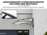 SHADE SHIELD 1x1m Aluminium Exterior Awning, Black DIY External UV Rain Protection Clear V219-OAWFIXSS11CA