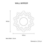 Wall Mirror Sparkling Crush Crystal MDF Silver And Grey MRR-06 V43-MRR-06