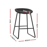 Artiss 2x Bar Stools Kitchen Dining Chairs Counter Stool PU Leather Metal BA-TW-8320-BKX2