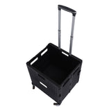 Collapsible Utility Rolling Crate Swivel Casters PP Strong with Telescopic Handle Lid Storage V1294-YM0901-3117230195711