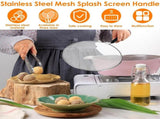 Stainless Steel Splatter Screens Set, Mesh Oil Grease Guards with TPR Handles for Frying Pans, 9.8 V1189-LC-RY-00094