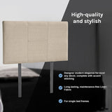 Linen Fabric Single Bed Headboard Bedhead - Beige V63-800827