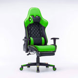 Gaming Chair Ergonomic Racing chair 165&deg; Reclining Gaming Seat 3D Armrest Footrest Green Black V255-GCHAIRGREEN-32