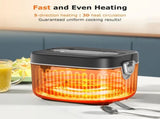 1.2L Electric Lunch Box 12000mAh Portable Food Warmer 5-Sided Heat Auto Temp AU V1232-WCJRQ001