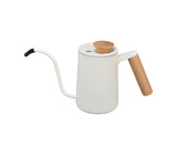 Stainless Steel Drip Coffee Pot, Long Gooseneck Spout Kettle, Tea Matte White, 600ml V1263-JX-2999