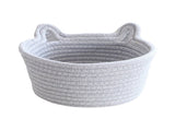 Small Cat Ears Toy Organizer, Woven Cotton Rope Basket, Decorative Nursery Bins & Boxes Gift Basket V1189-LWWAL-20260401-06444