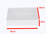 10 Pack of White Card Box - Clear Slide On Lid - 30 x 20 x 8cm - Large Beauty Product Gift Giving V382-10WHITEHAMP30X20X8