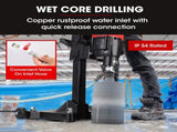 BAUMR-AG 3200W 280mm Wet/Dry Core Drill w/ Wheeled Stand & 127mm Bit Combo, for Concrete Coring Hole V219-DRLCREBM28WA-127
