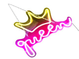 LED Neon Sign Bright USB Powered Decorative Crown Queen Wall Neon Light for Kids Room Bedroom Party V1294-YM0706-3119230136311