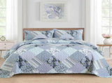 Radiant Summer Breeze patchwork 3 Pc Bedspread & Pillow Cover Set V745-AC090592Q13U