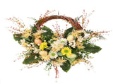Artificial Wreath Yellow Wild Daisy Half Wreath Easter Decoration Wreath Artificial Flowers Front V1294-YM0714-211222XU04-1