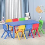 Keezi 9PCS Kids Table and Chairs Set Children Study Desk Furniture Plastic 8 Chairs KPF-TBCH-BU-9PC