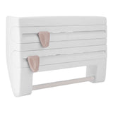 Kitchen Sauce Bottle Storage Rack Paper Towel Holder Mount Kitchen Tool Cling Film Cut White V1294-YM0901-JYA03048-01