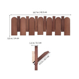 Piano Key Wall Hooks 6 Hook Solid Wood Wall Mounted Coat Rack V1366-AZ2-W-22147