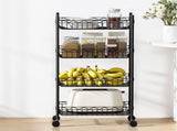 Artiss 4-Tier Shelving Unit Adjustable Garage Storage Kitchen Rack With Wheels SU-45X90-ROLL-BK
