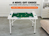 Mahjong Table, 4 Player Folding Domino Table with Wear-Resistant Green Tabletop, Portable Square V952-SDMJZBSWZDMJOF0ZJV0