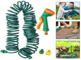 Self-Coiling Garden Hose for Lawn Watering and Car Washing, Flexible Green Hose for Outdoor Use V1369-AZ3-W-14220