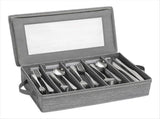 Silverware Storage Box,Flatware Organizer with Zipper Lid, 5 Compartment Cutlery Case with V1370-AZ4-10203