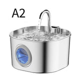 304 Stainless Steel Pet Water Fountain, 2.2L Quiet Drinking Dispenser with Dual Flow Modes, V1341-ZY-ERTPMD6T-A2