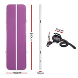 Everfit 3M Air Track Gymnastics Tumbling Exercise Yoga Mat W/ Pump Inflatable Purple ATM-3-1-01M-PU-AP