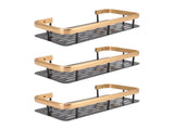 Shower Storage Rack 3 Layers Punch Free Rectangle Aluminum Shower Shelf Basket for Home Bathroom V1294-YM3112220070412-0421