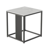 Luxury square side table marble stone-Black frame V767-JJ-XZ178-BK