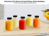Kitchee 12x 60ml Small Glass Bottles Lids Funnels Brush Labels Pen V238-SUPDZ-41201377476688