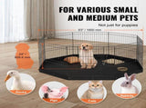 Dog Playpen, 8 Panels Foldable Metal Dog Exercise Pen with Bottom Pad, 24" H Pet Fence Puppy Crate V952-WXZZYDCWWLHS25D60V0