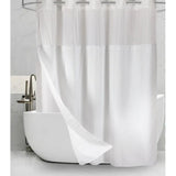 No Hooks Needed Linen Textured Curtain with Snap-in Fabric Liner Set,White Hotel Luxury Decor V1192-AZ-W-15353