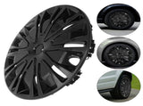 14 Inch Black Car Hub Caps Wheel Covers, Automotive Rim Protectors, Easy to Install V1369-AZ3-W-19422