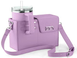 Purple Portable Insulated Water Bottle Carrier Bag with Adjustable Shoulder Strap - Crossbody Drink V888-ELOSUNG33389
