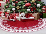 Festival Tree Skirt Knitted Tree Skirt Apron Snowflake Deer for Gift Holidays 90cm V1294-YM0901-10292252