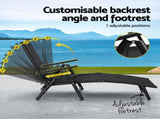 Gardeon Sun Lounge Outdoor Lounger Aluminium Folding Beach Chair Camping Patio FF-LOUNGE-ALU-FOLD-BK