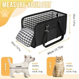 Portable Pet Car Seat for Small Dogs & Cats, Foldable Center Console Pet Bed with Safety Tether, V1341-ZY-LZFMP3TQ-GREY