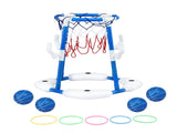Keezi Kids Basketball Hoop with 4 balls Ring Toss Sports Pool Toys Blue PLAY-BAS-HOOP-WTR-BU