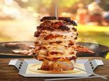 12.4 Inch Food Grade Stainless Steel Vertical Roaster Skewer Stand slow flow Tray Base Removable V1369-AZ3-W-14657