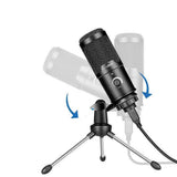 USB Metal Condenser Microphone - Professional Recording Mic for PC/Laptop V1263-JX-3708