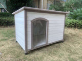 YES4PETS XL Timber Pet Dog Kennel House Puppy Wooden Timber Cabin With Stripe White V278-DK-11676-WHITE